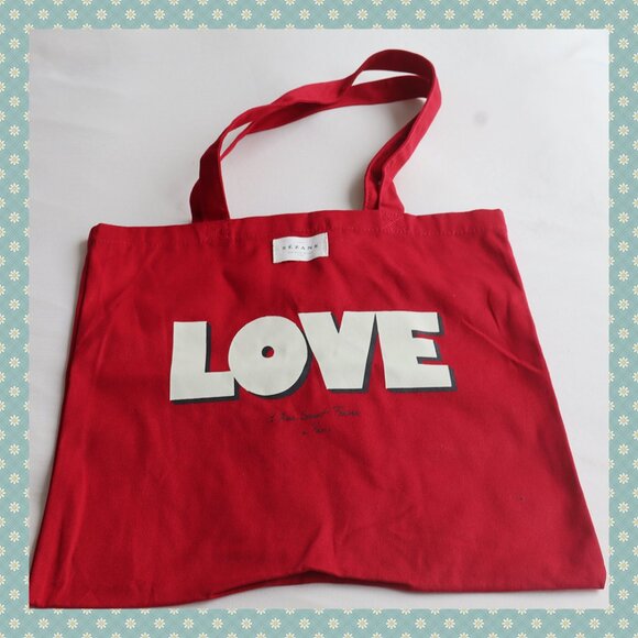 Sezane Handbags - Sezane Red Love Tote Bag